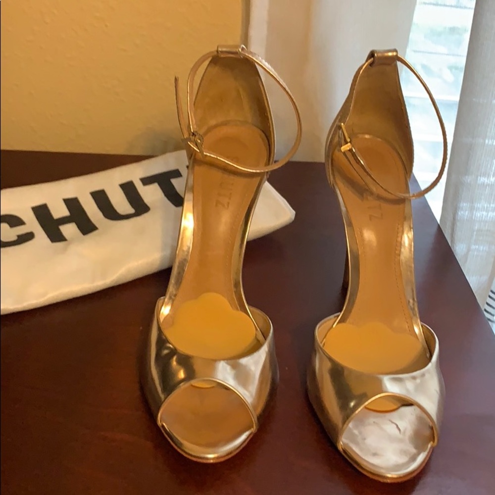 Schutz gold heels